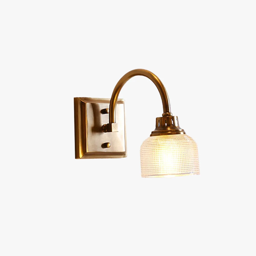 Premium Alessio Vintage Bowl-shaped Metal Glass Wall Lamps Gold Solid