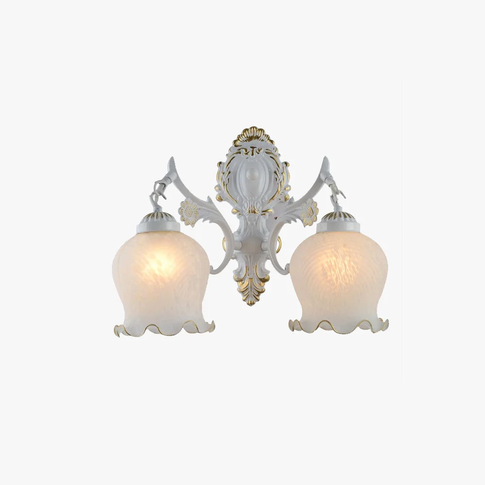 High-Performance Félicie Vintage Flower shape Metal Glass Modern Wall Lamp White Bronze Sustainable