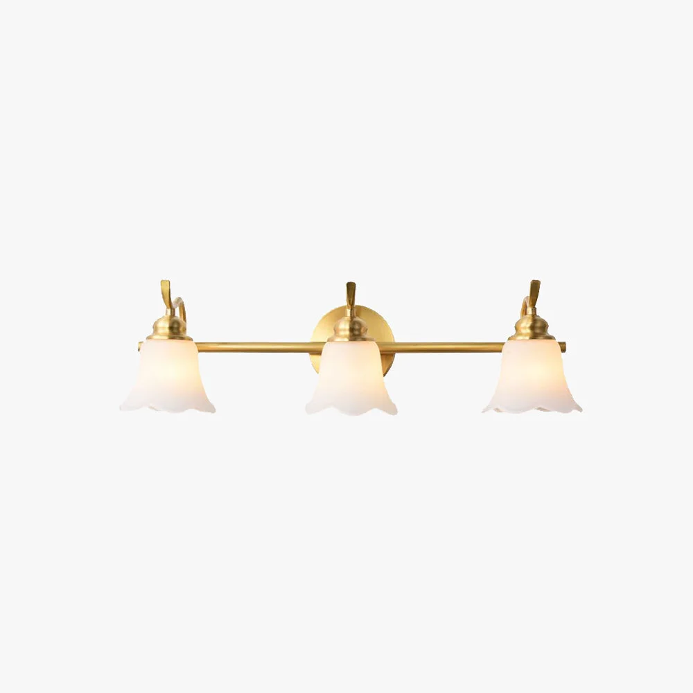 Smooth Félicie Vintage Flower Shaped Metal Glass Lamp Wall Gold Clean