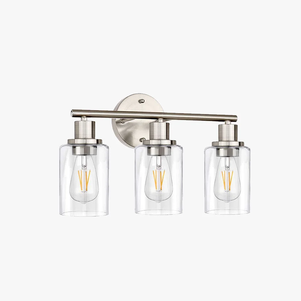High-End Alessio Modern Cylindrical Metal Glass Wall Lamp In Living Room Nickel Pure