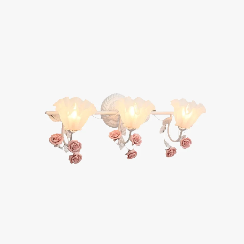 Long-Lasting Félicie Vintage Flower Metal Wall Mounted Lamps Blue Pink Fine Crafted