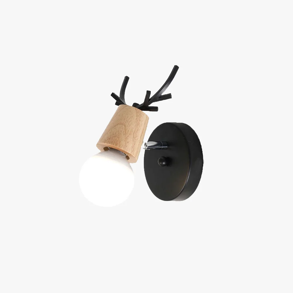 Unique Ozawa Modern Antler Wood Glass Wall Lamp Bedroom Bathroom Fine