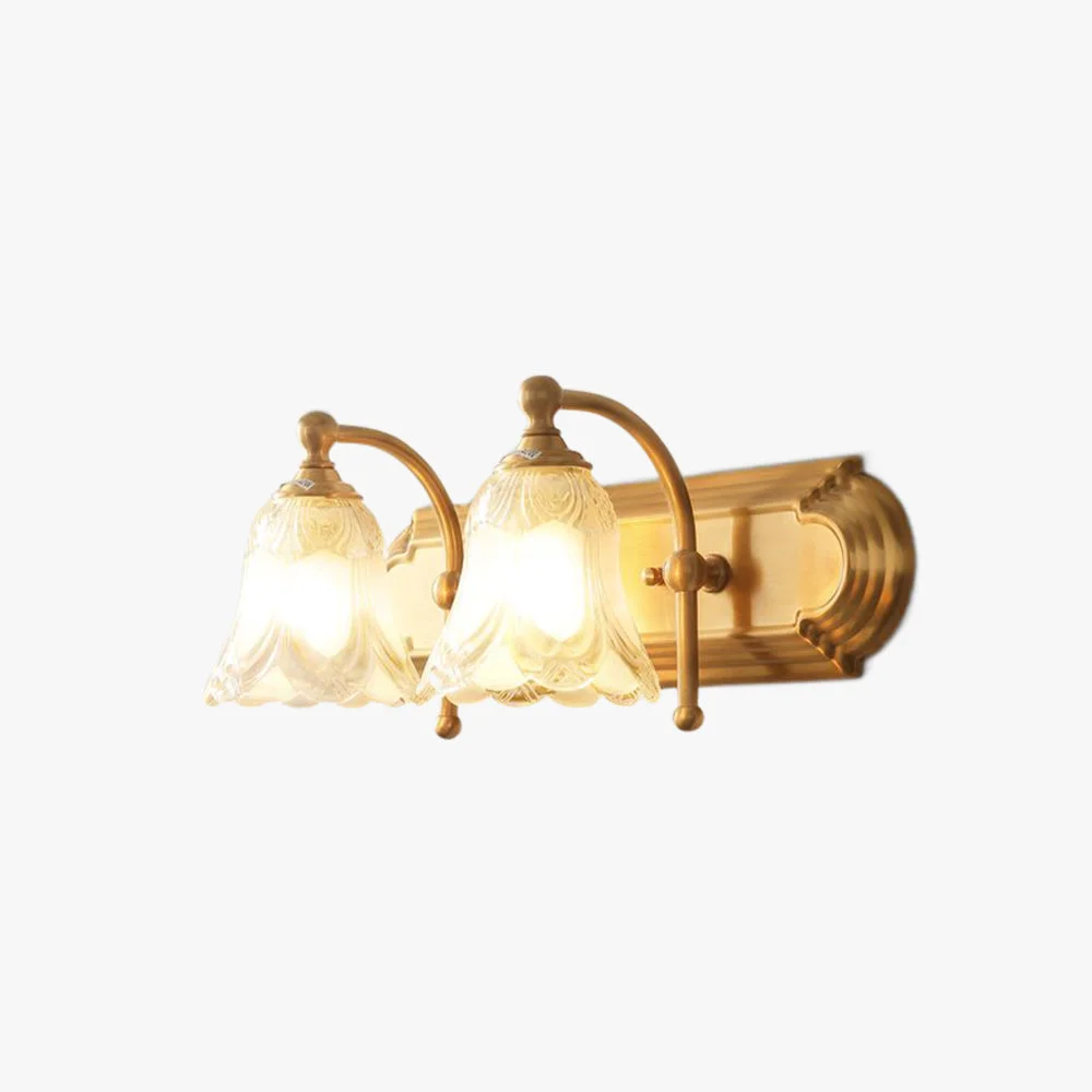 Elite Félicie Vintage Flower Glass Wall Lamp White Bathroom Prestigious
