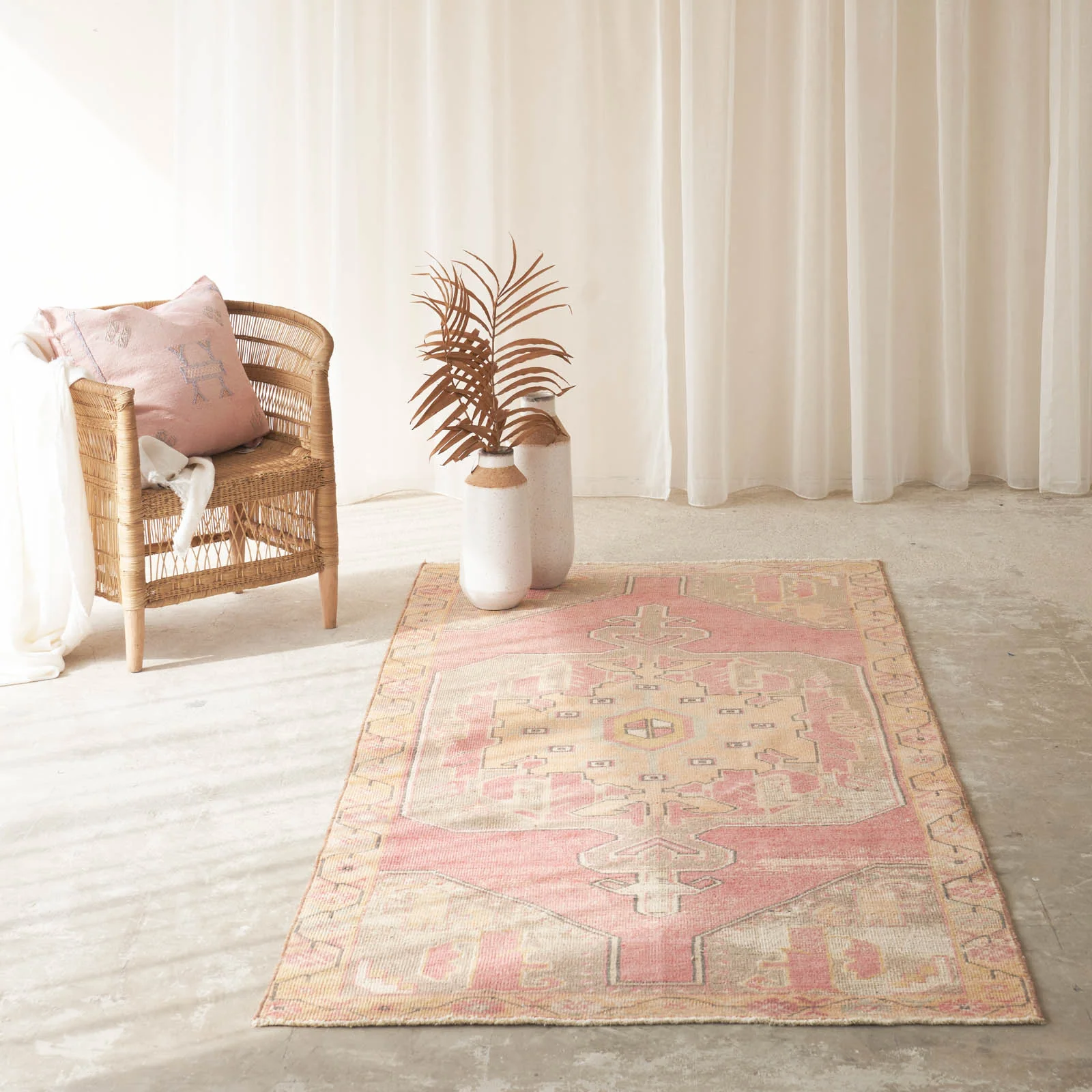 Easy-to-Use Vintage Rug W120 x L262 cm Comfortable