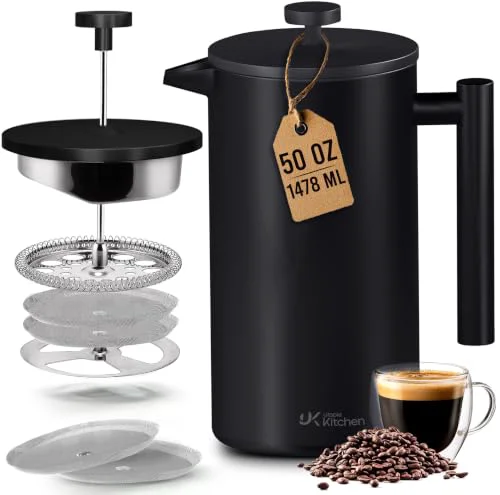 Efficient 304 Grade Stainless Steel French Press 50 Oz Practical
