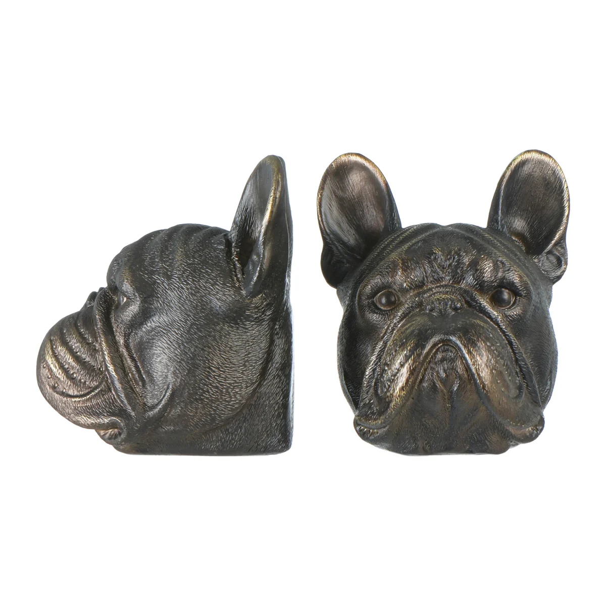 Refined Dog Head Bookends with Antique Finish Set of 2 High-Performance