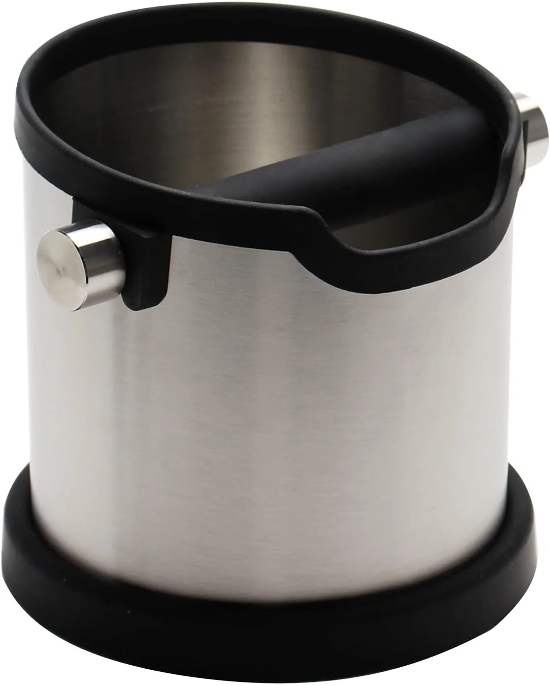 Sustainable DIBTSA Espresso Knock Box Capacity 60.8oz 1800ML Stainless Steel Coffee Grounds Container Waste Bin Coffee Tools for Barista and Non-slip Base Silver Secure