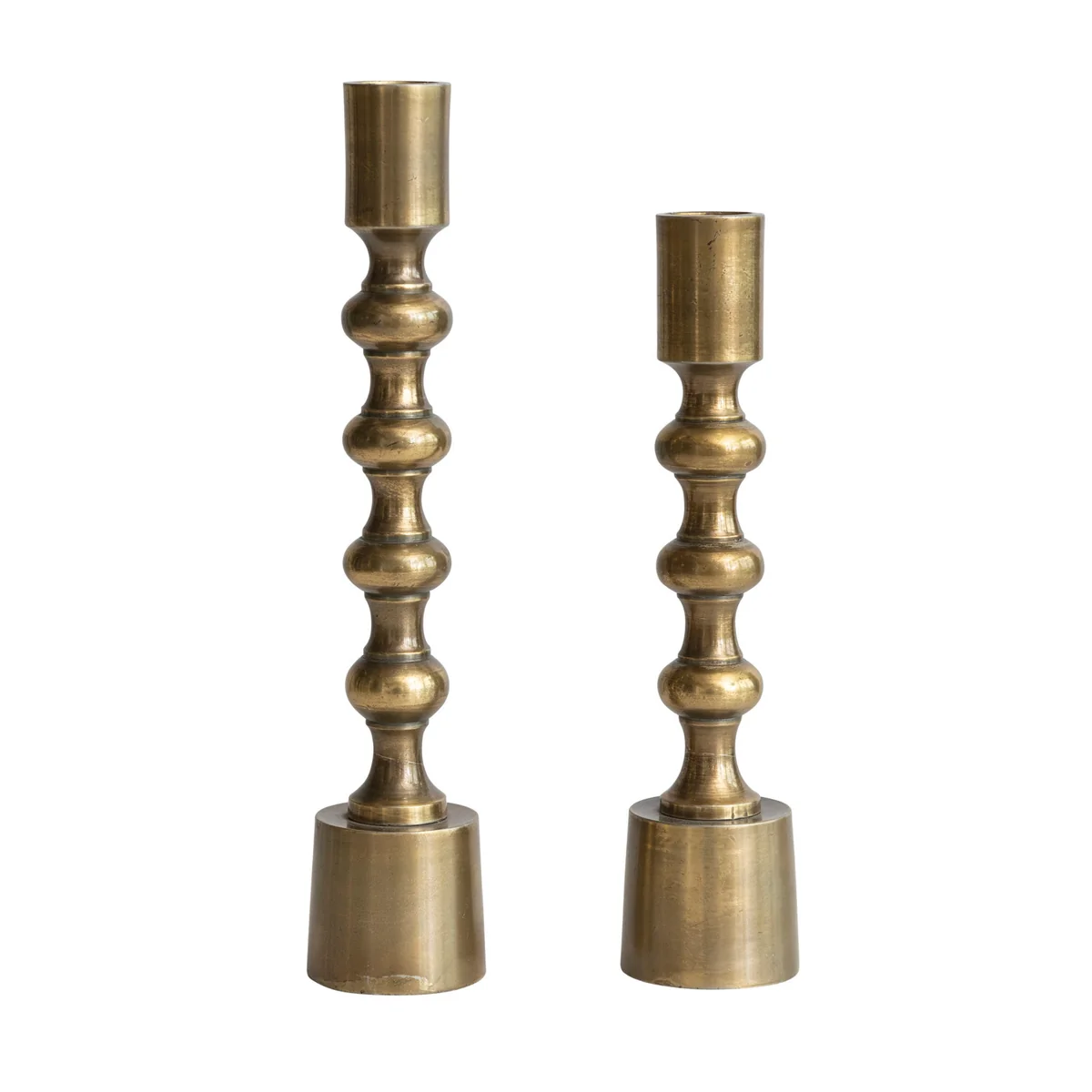 Elite Cast Aluminum Taper Holders Antique Gold Finish Sustainable
