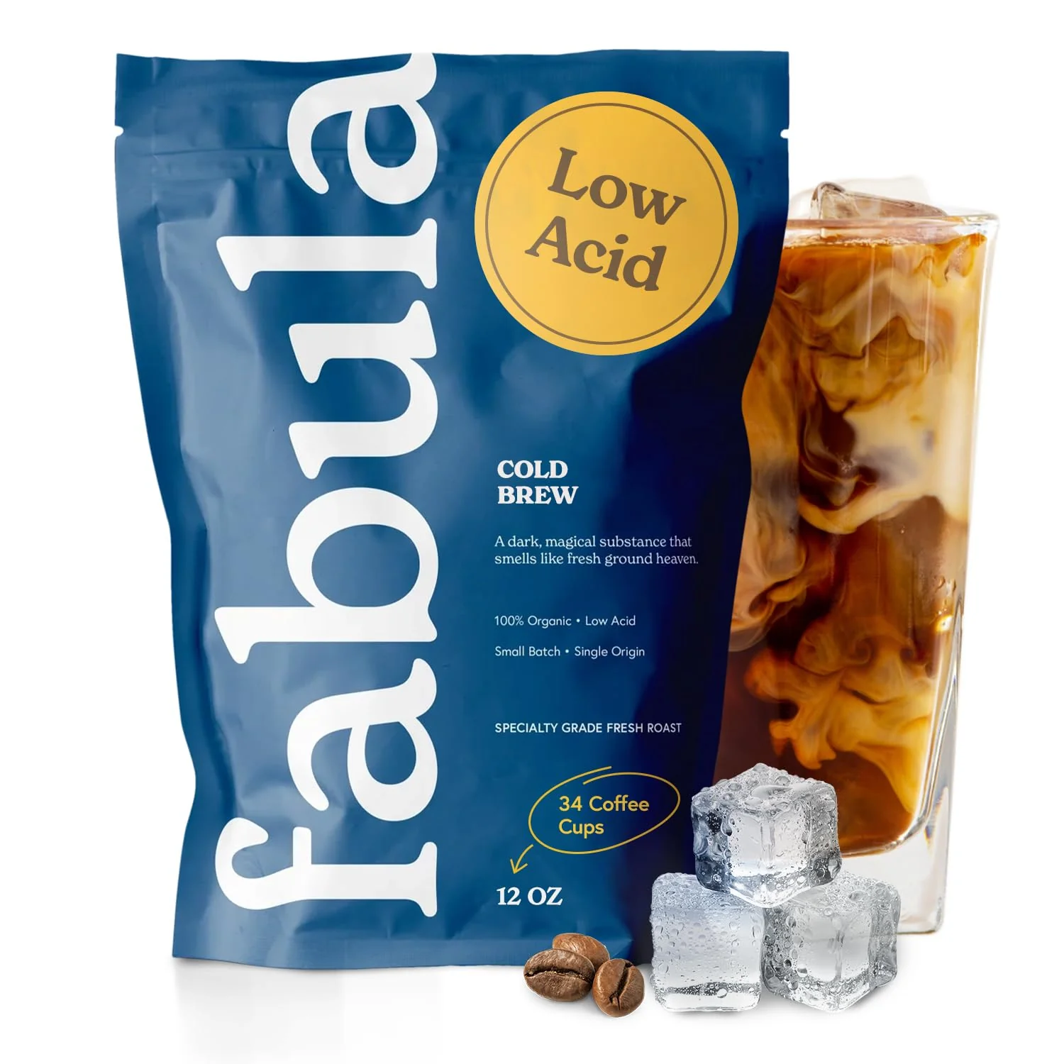 Classic Fabula Coffee Cold Brew Freshly Ground – Organic – Low Acid – Single Origin – Non-GMO – Mold – 12 Ounces Safe