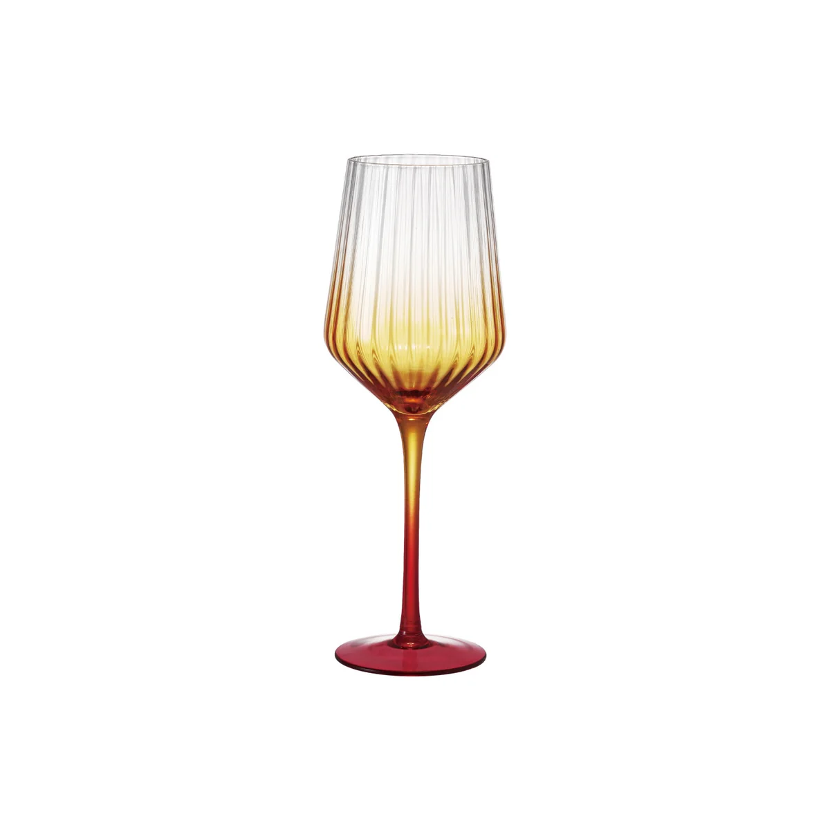 Top-Quality Stemmed Fluted 14-ounce Wine Glass Orange Ombre Elegant
