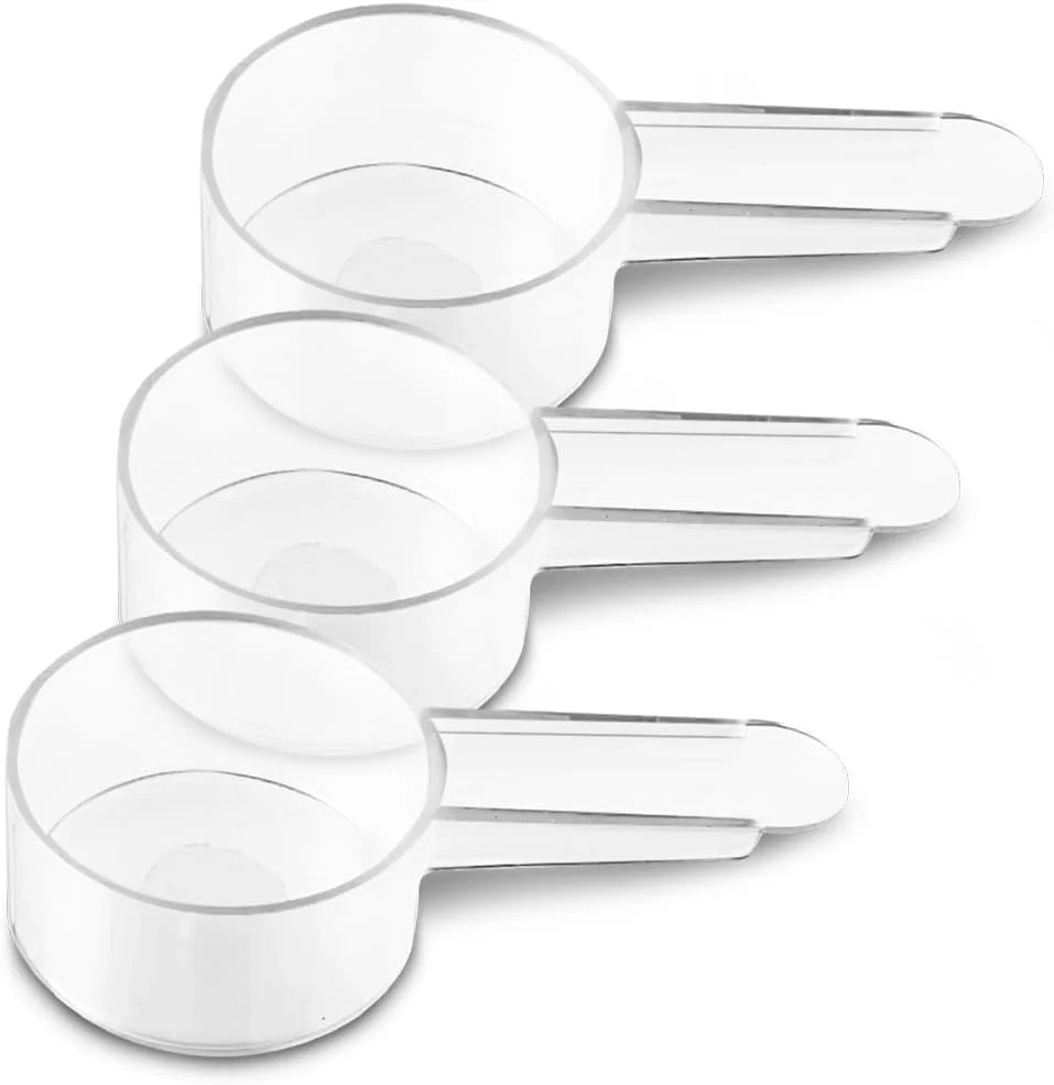Dependable 3 Pack Tablespoon Measuring Spoon Set with Short Handle Coffee Scoop – 1 Tablespoon 15 ML Clear Plastic Scoops for Coffee Loose Tea Protein Verified
