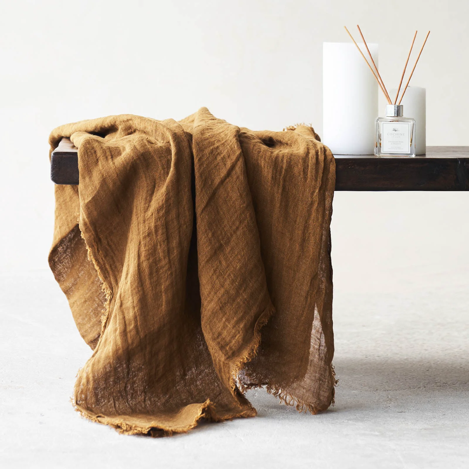 Carefully Designed Crepon Throw Washed Linen Gauze – Havane Quality