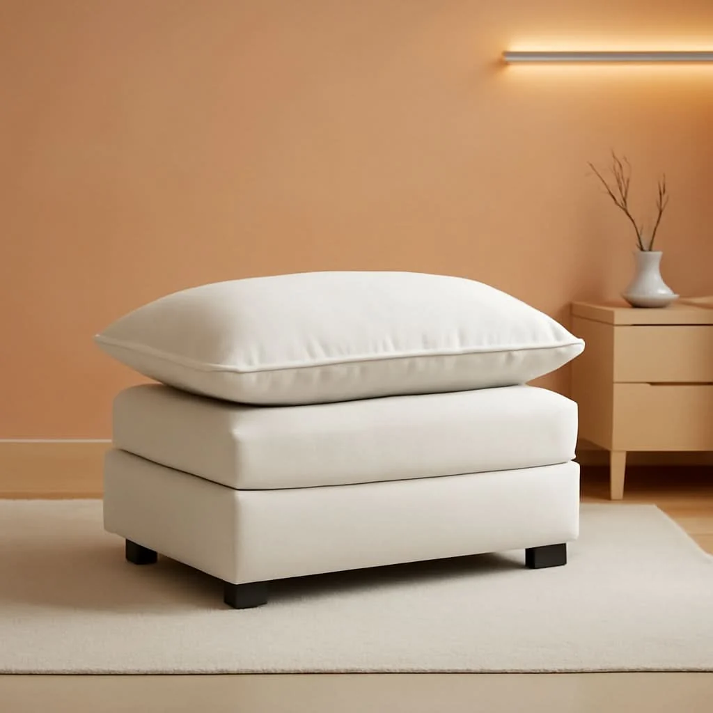 Reusable 36.6 Inch Cream Ottoman Living Room Furniture Luxurious Safe