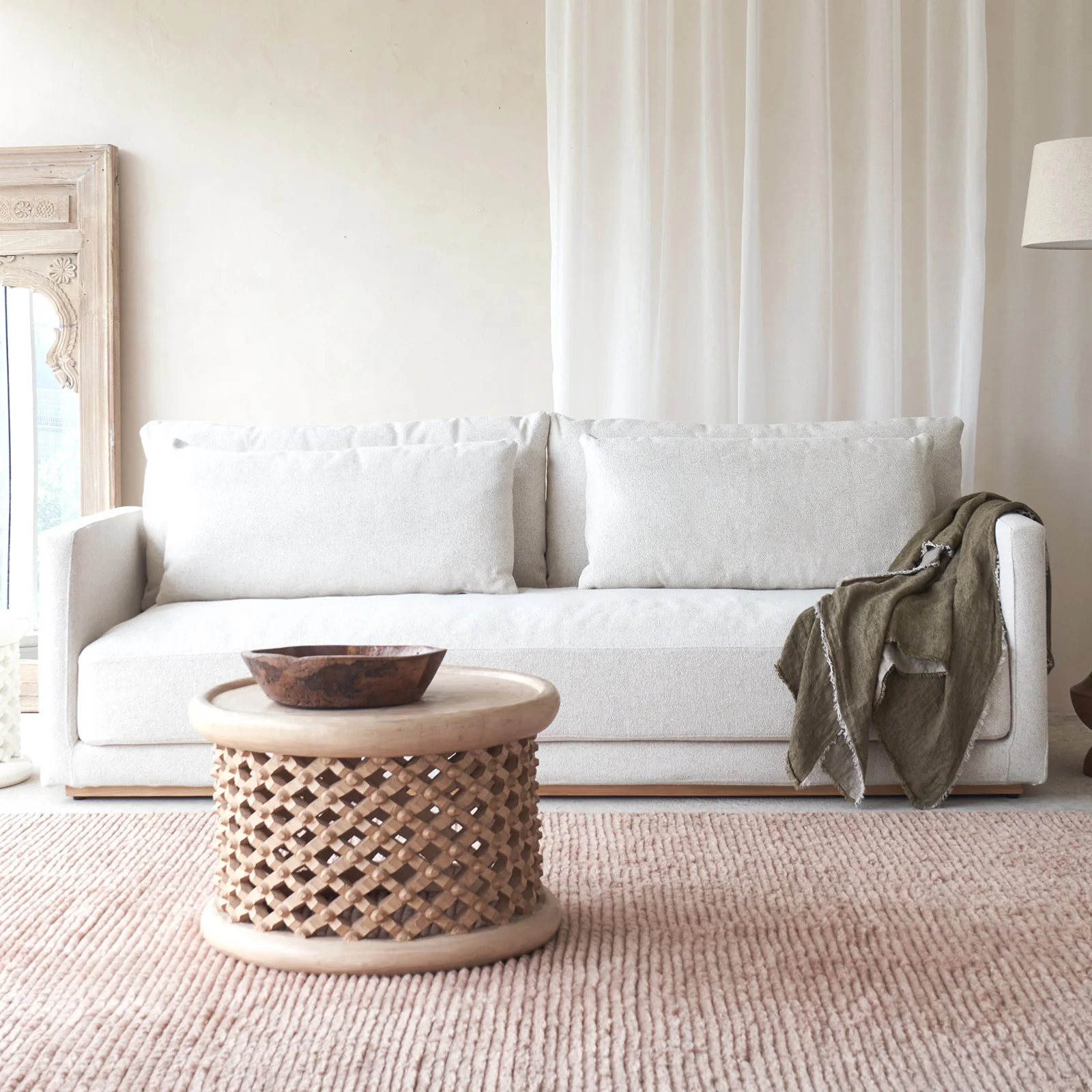 Exclusive Portofino Fabric Sofa Wheat 240cm Excellent