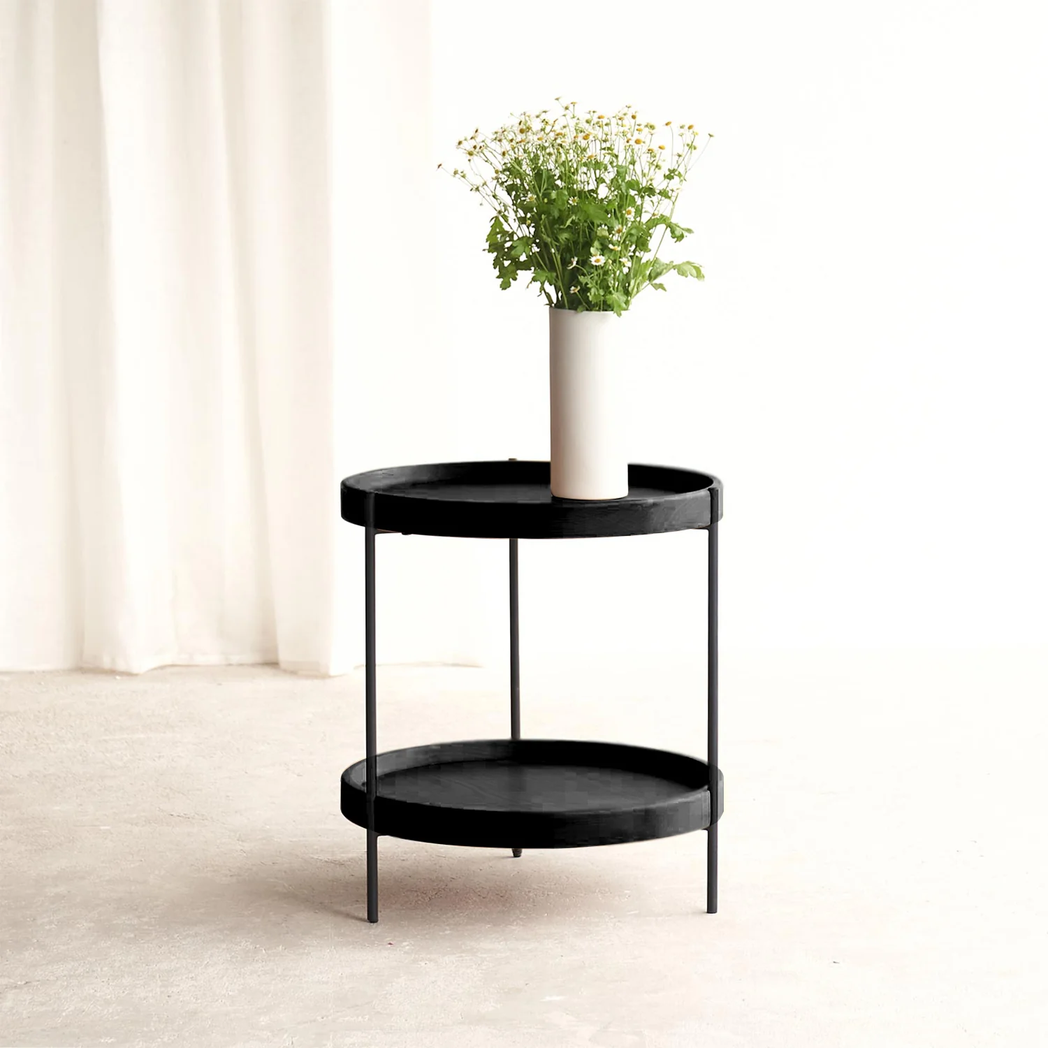 Fine Humla Side Table Oak Black Fine Crafted
