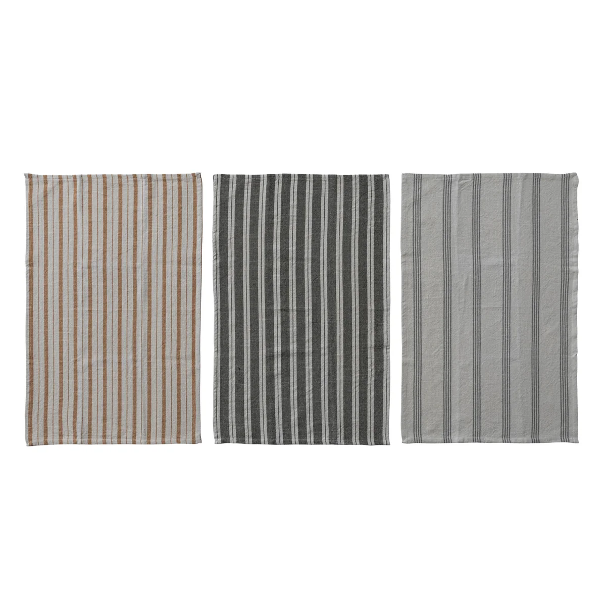Verified Woven Cotton Slub Tea Towel with Stripes Fast