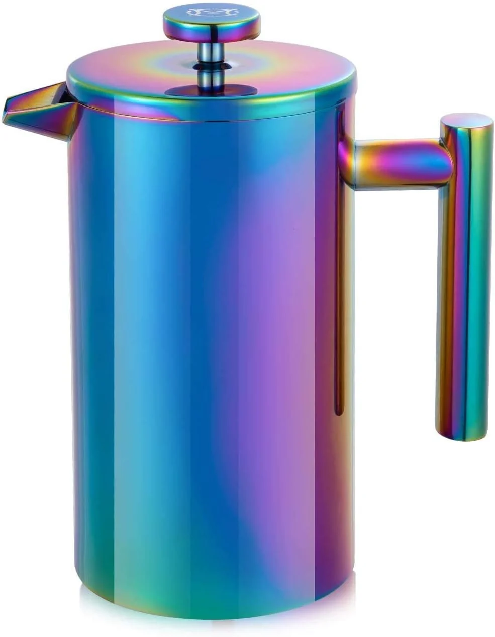 Soft French Press Coffee Maker – 1 or 2 Cups Small Stainless Steel Coffee Maker Double Walled French Press Rainbow 12oz 350ml Genuine