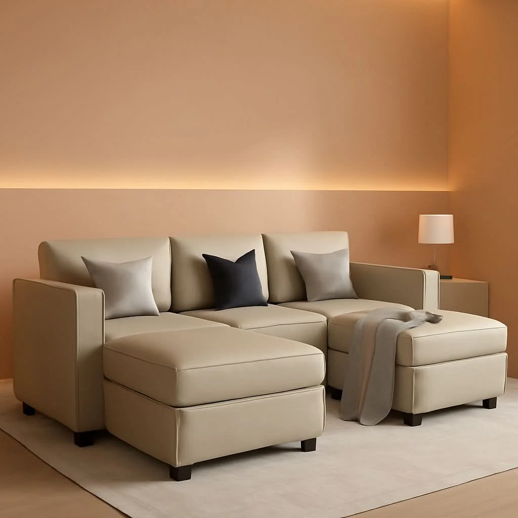 Sophisticated Grey Velvet Modular U Shaped Sectional Sofa Living Room Flexible