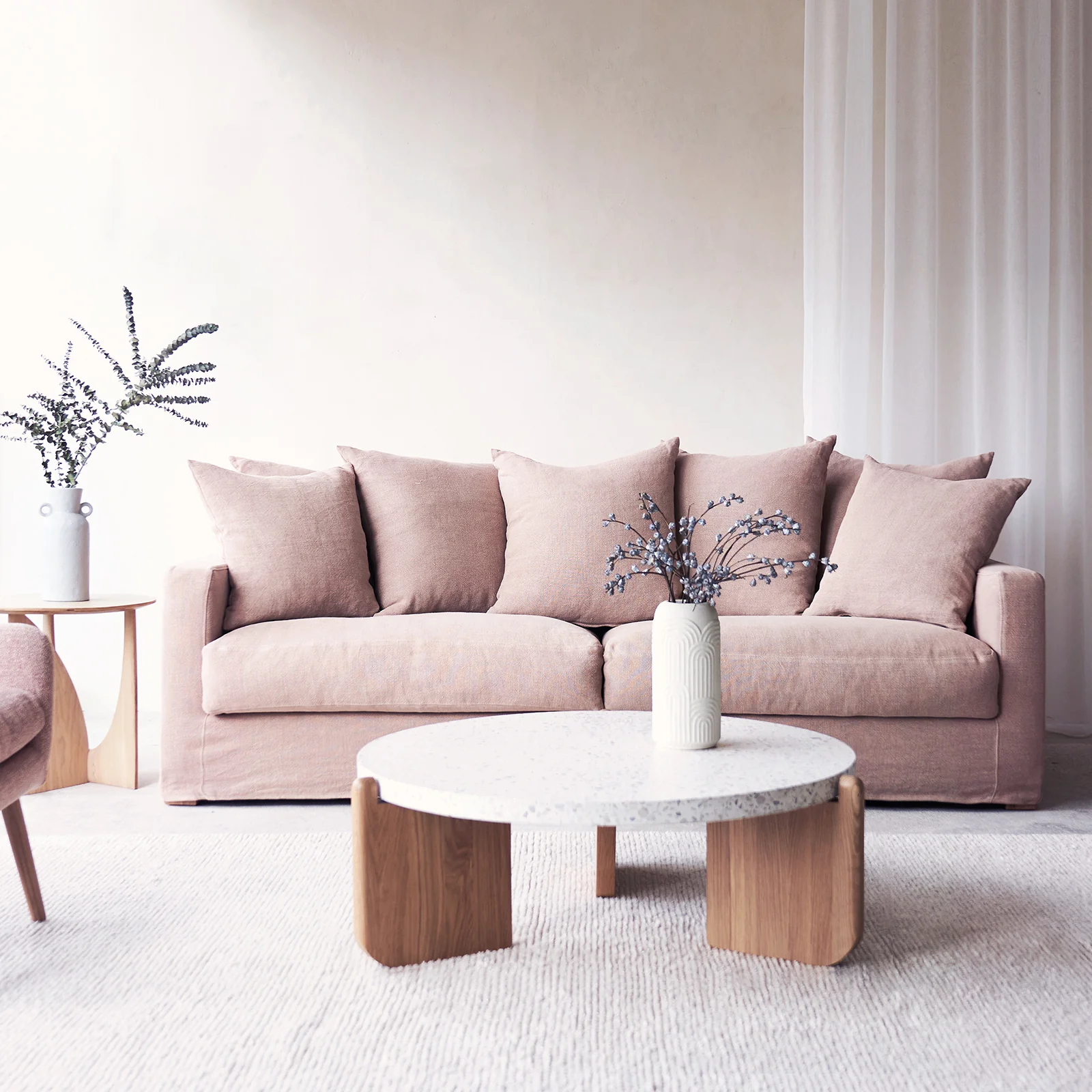 Organic Sloopy Fabric Sofa 2.5 Seater – Momo Luxury