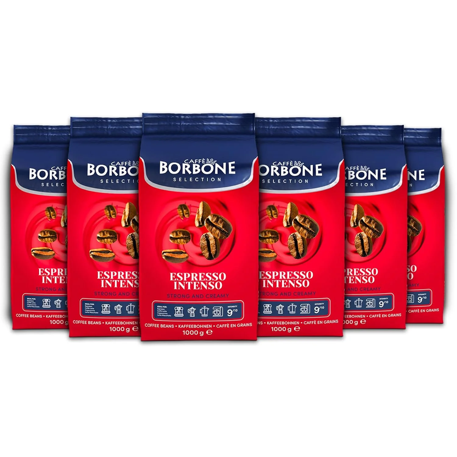 Modern Caffe Borbone Whole Bean Coffee Espresso Intenso Medium Roast Full-Bodied and Strong Premium Robusta Coffee Beans Certified