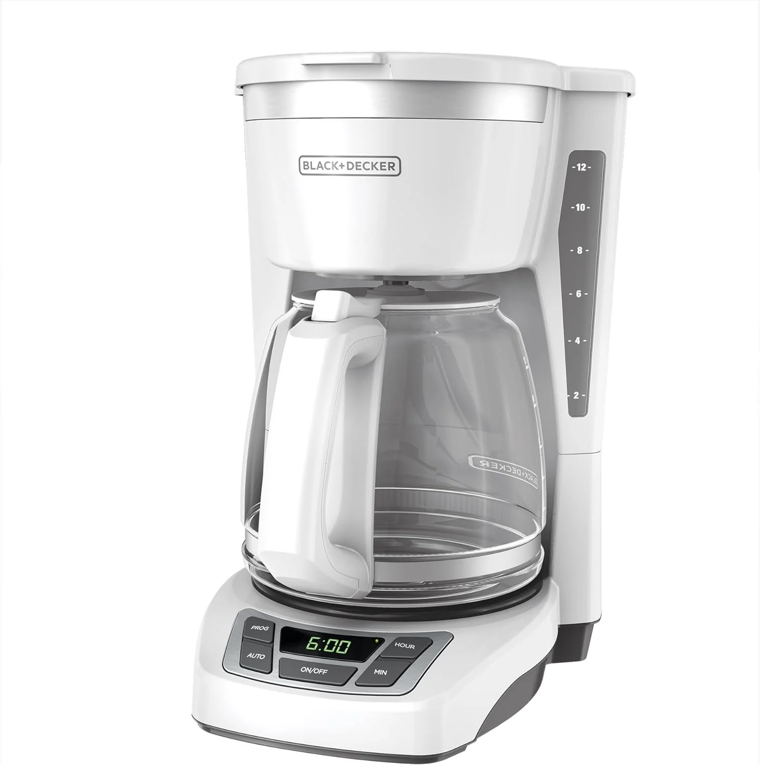 Pure BLACK DECKER CM1160W-1 CM1160W 12-Cup Programmable Coffeemaker White Stainless Steel Natural