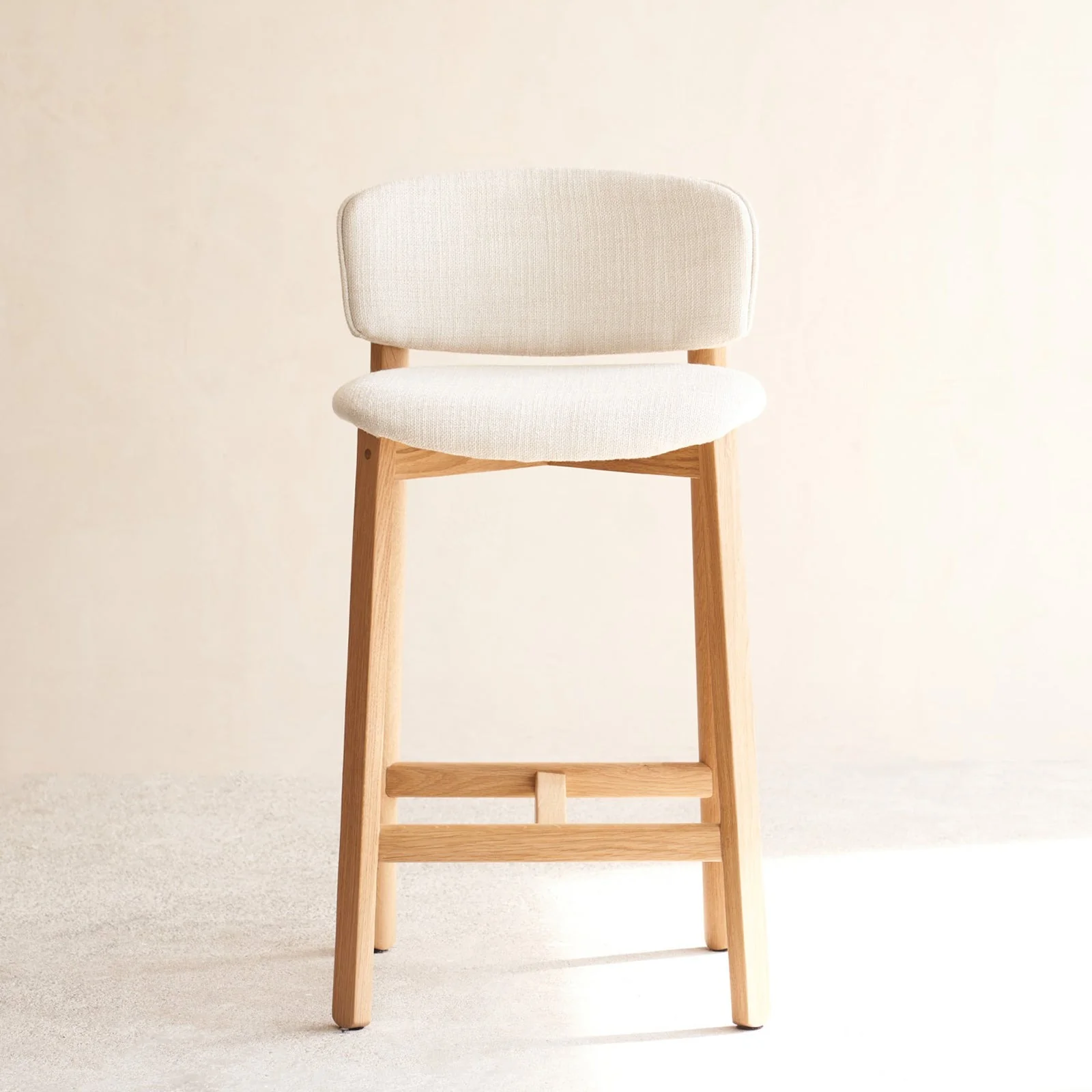 Top-Quality Pinta Fabric Counter Stool Oak Frame – Gesso Easy-to-Use