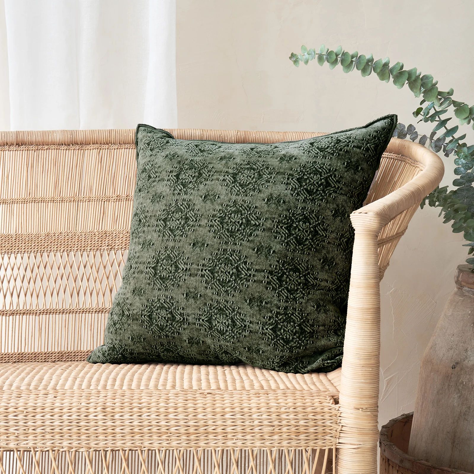 Durable Jacquard Cushion Stone Washed Kilim – Avocat 50 x 50cm Verified
