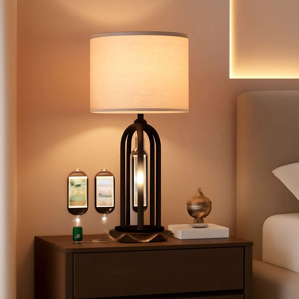 Enhanced Obsidian Living Room Table Lamp Three Way Dimmable USB Outlet Superior