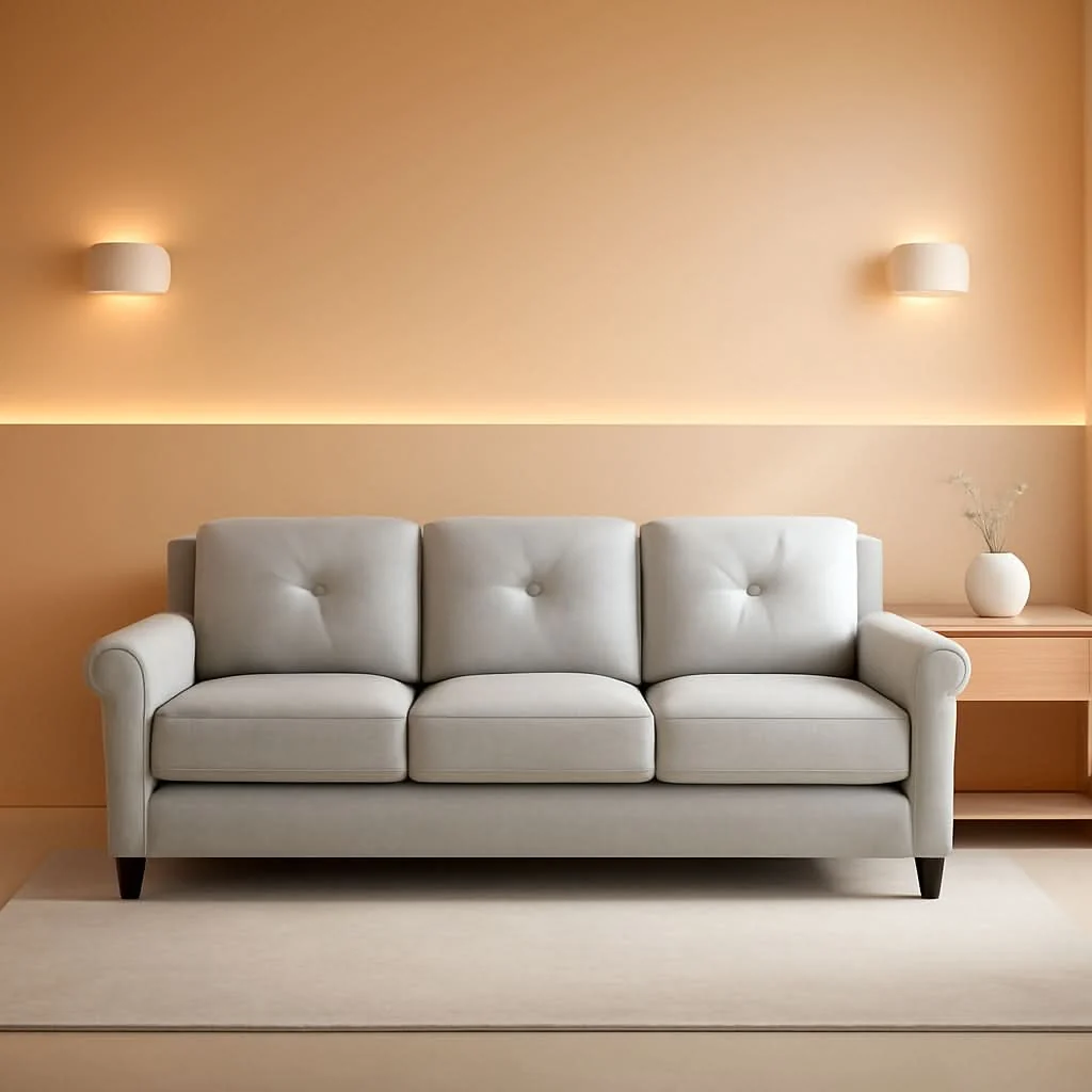Original Design Harrington Sofa Beige With Curved Arms For Living Room Classic