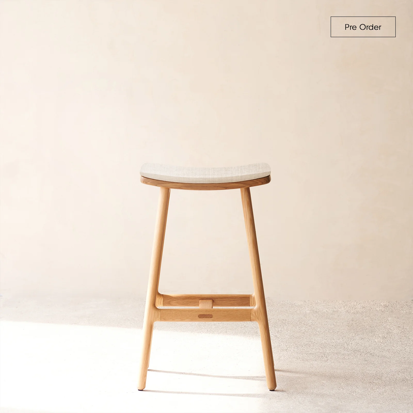 Professional Odd Counter Stool Oak Frame – Bespoke Fabric Top-Quality