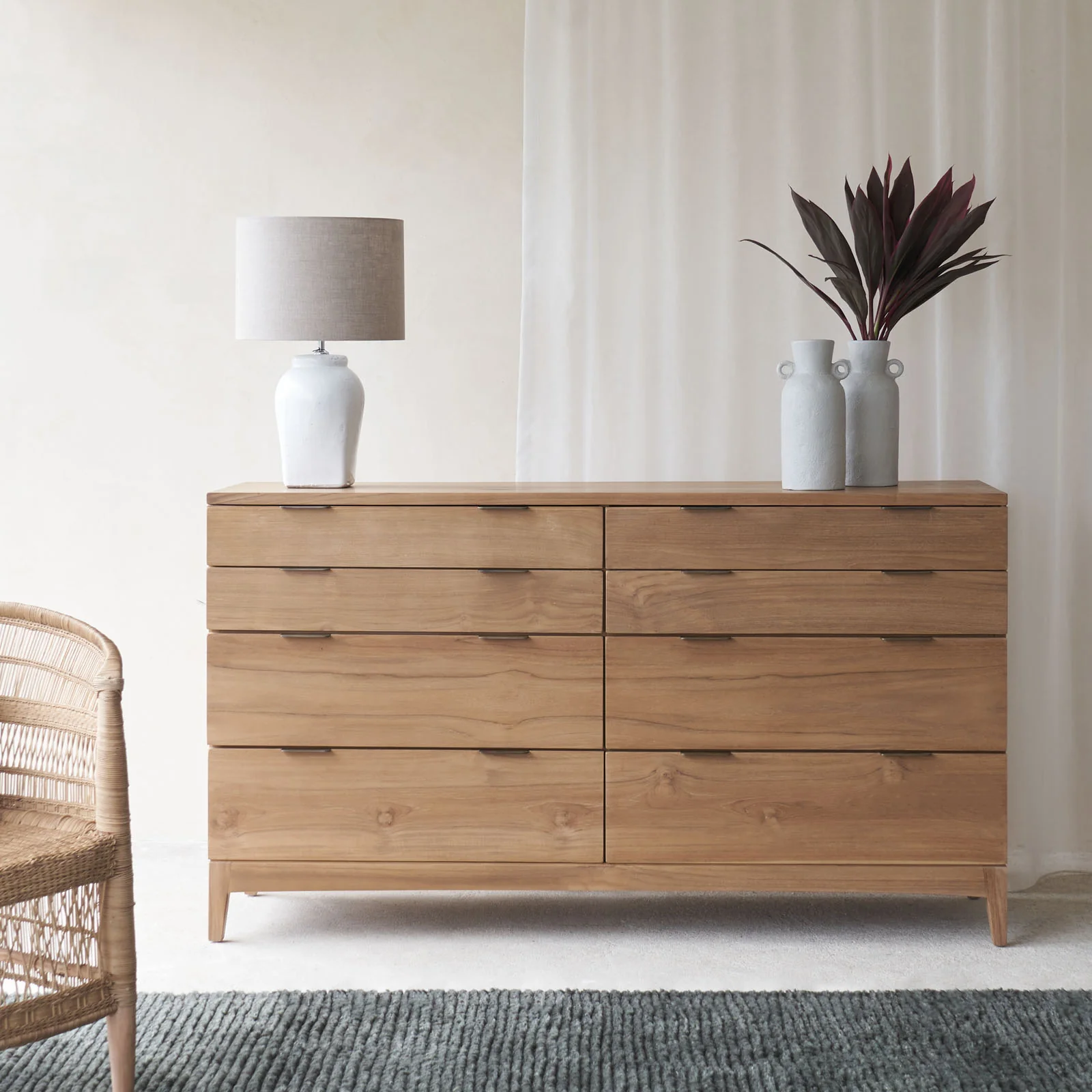 Premium Catalina Chest of Drawers Teak 160cm Original