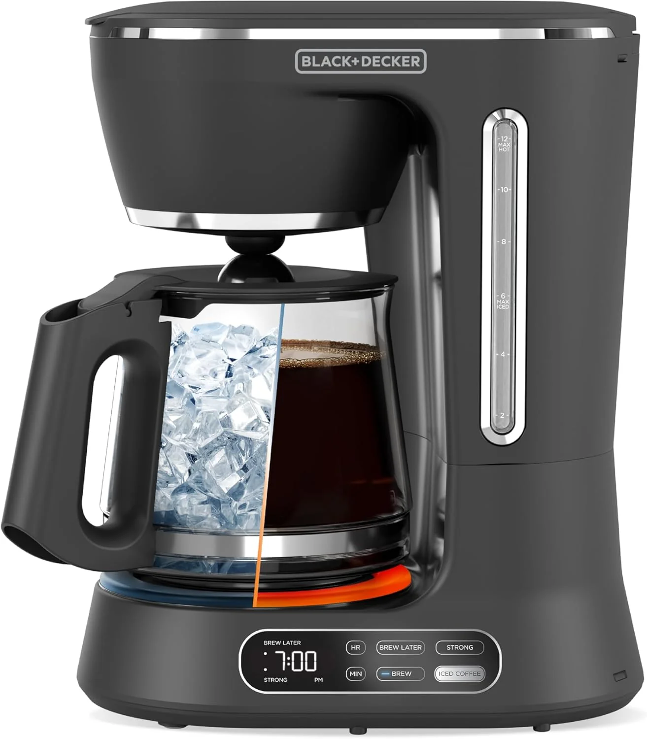 Clean BLACK DECKER Split Brew 12-Cup Digital Coffee Maker CM0122 Iced or Hot Coffee Programmable Quick Touch 4-Hour Keep Warm Trendy