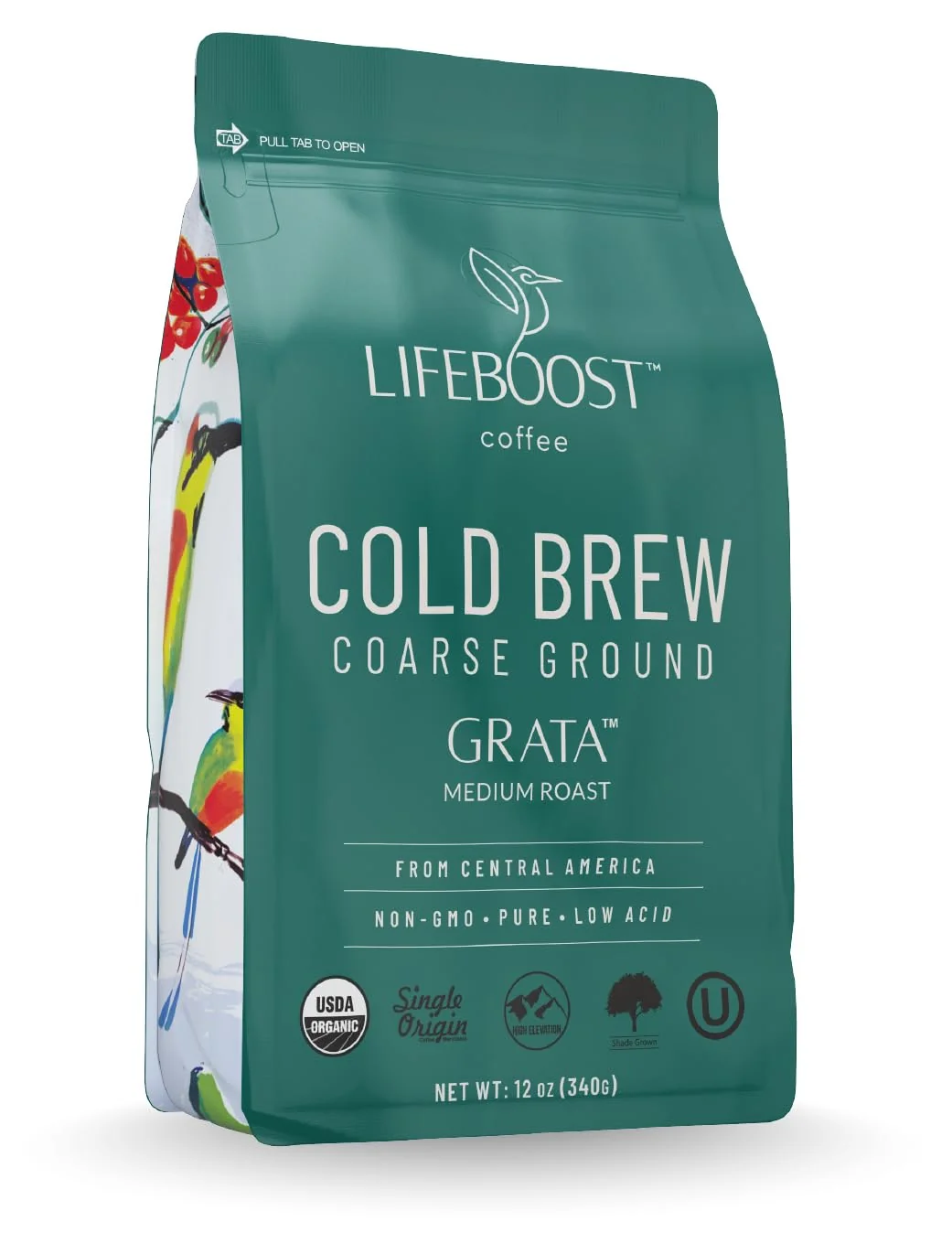 Efficient Lifeboost Low Acid Cold Brew Coffee Organic Coarse Ground Medium Roast 12 oz Safe