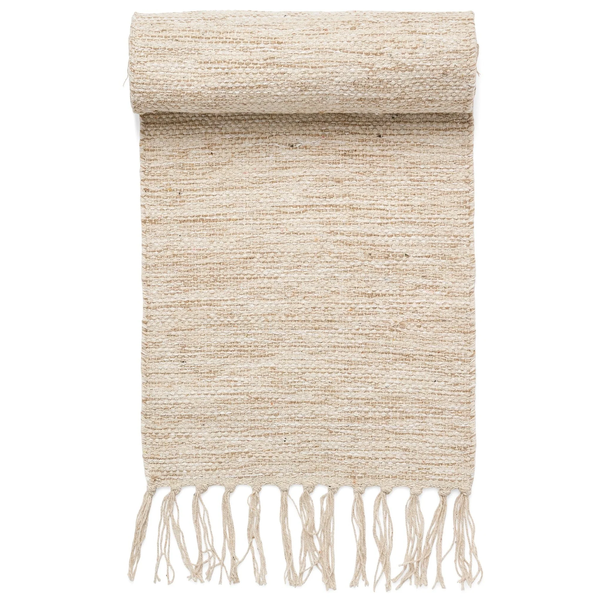 Powerful Table Runner Cotton Chindi Natural-White Advanced
