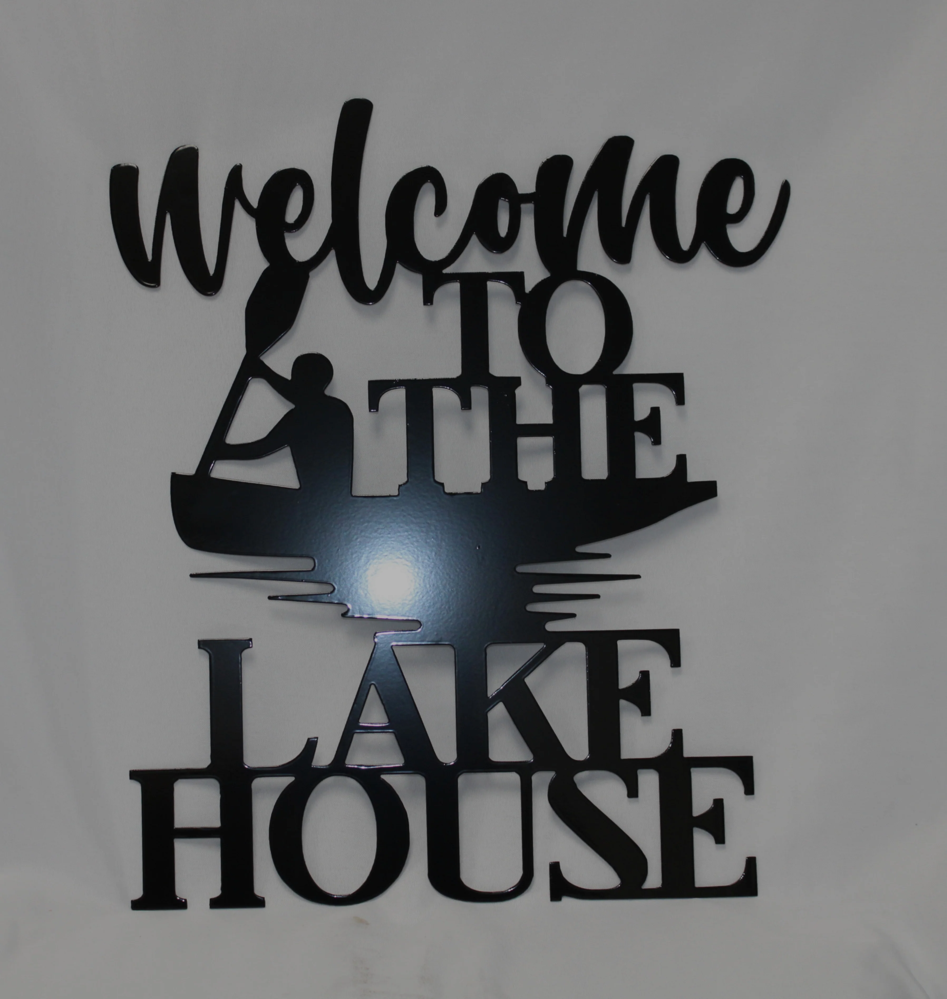 Responsible Welcome to the Lake House Metal Wall Art Flexible