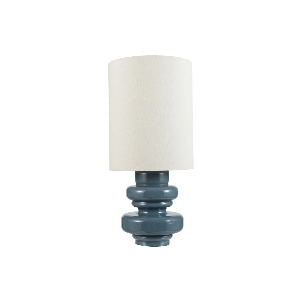 Relaxed Glass Table Lamp with Linen Shade Inline Switch Flexible