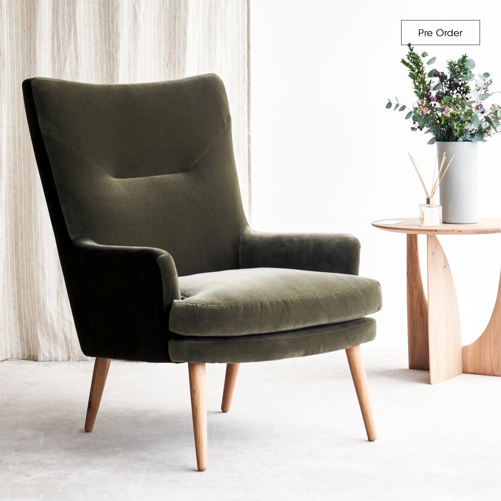 Natural Pelagonia Fabric Armchair Bespoke Fine Crafted