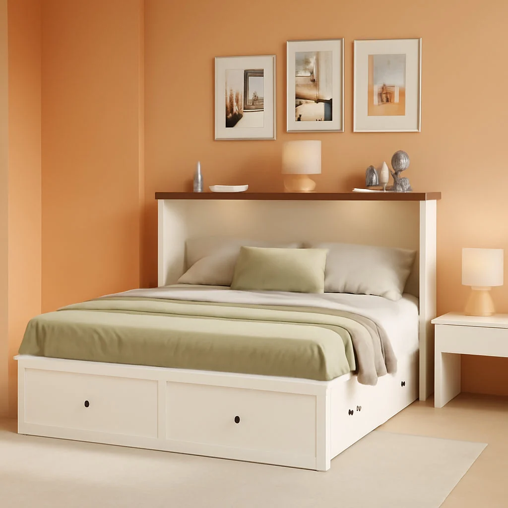Contemporary Full Size Murphy Bed Cabinet With ChargingStationPro Authentic