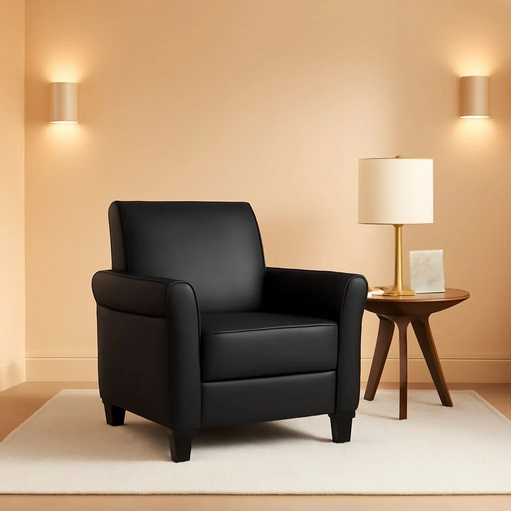Versatile Black Accent Chair Modern Design For Living Room Furniture Carefully Designed