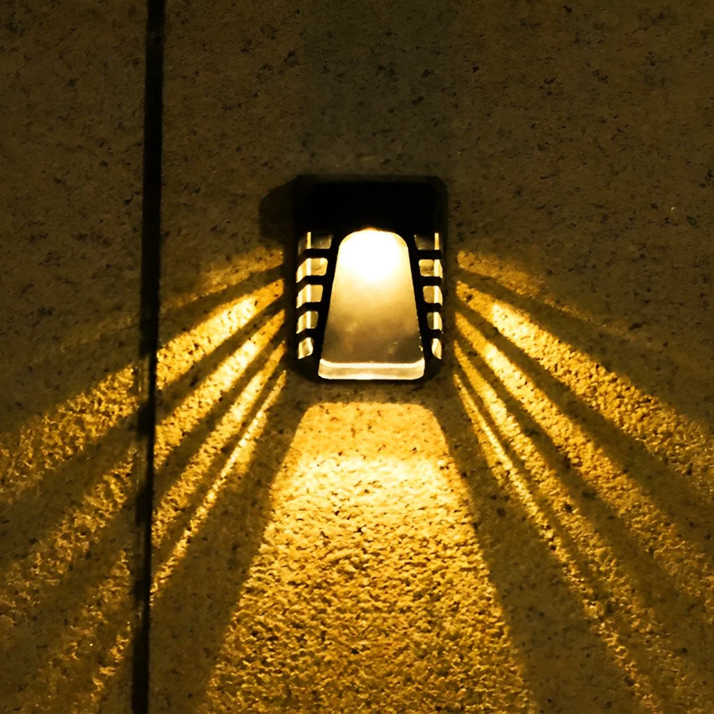 Casual Waterproof Intelligent LED Black Modern Solar Outdoor Wall Lights First-Class