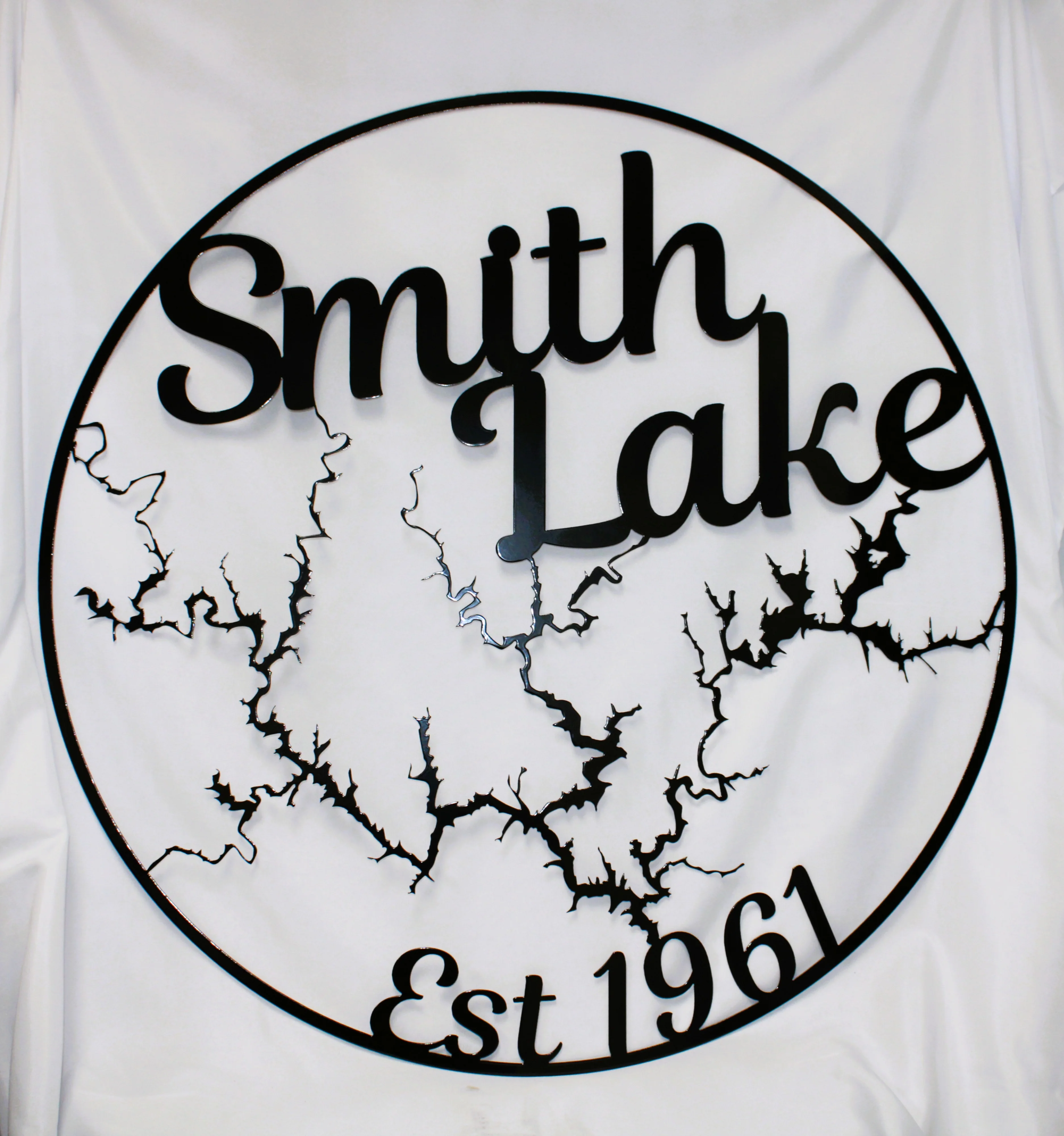 Classic Smith Lake Circle Map 34 Metal Wall Art Specialty