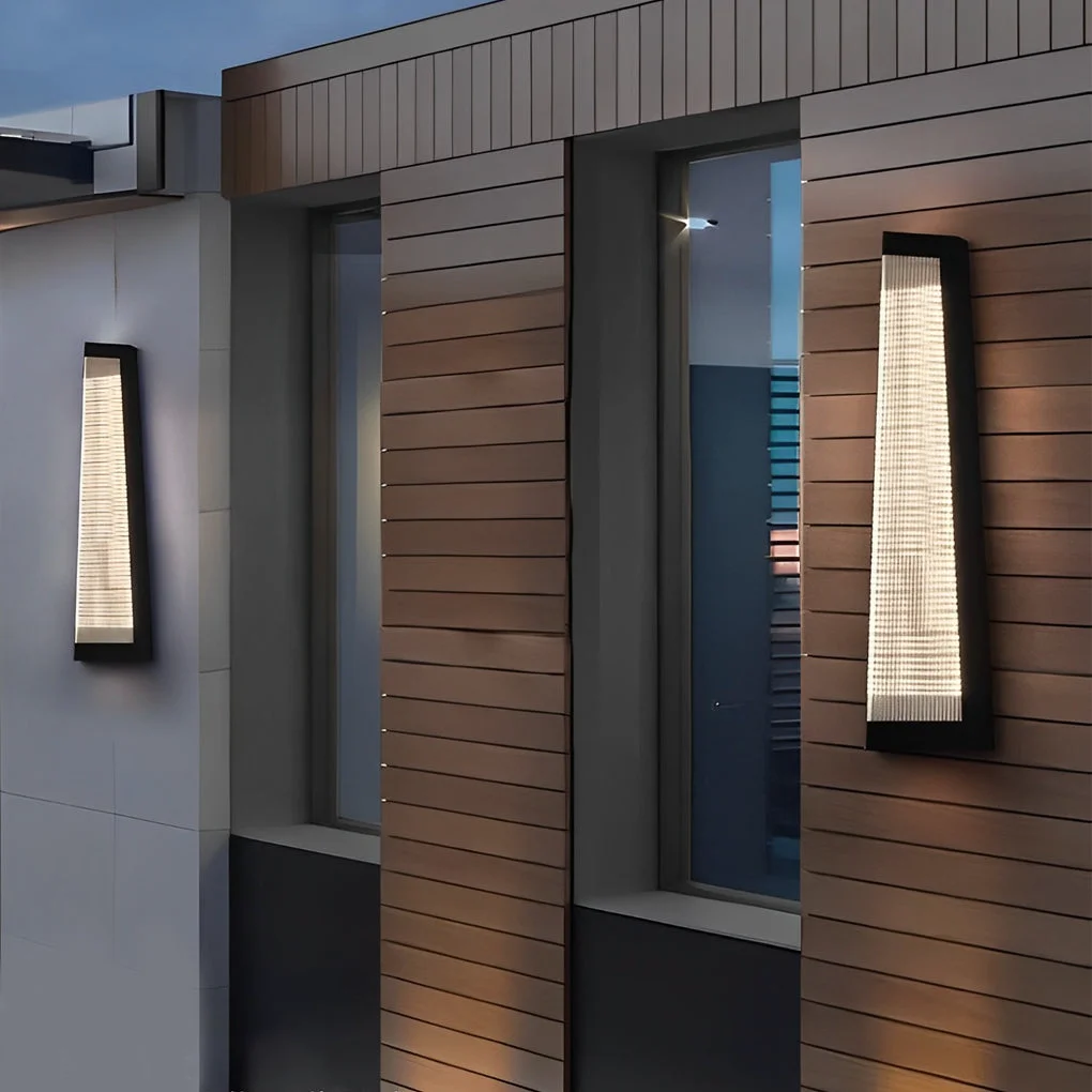Practical Striped Acrylic Waterproof LED Black Modern Outdoor Wall Lights Fixture Unique