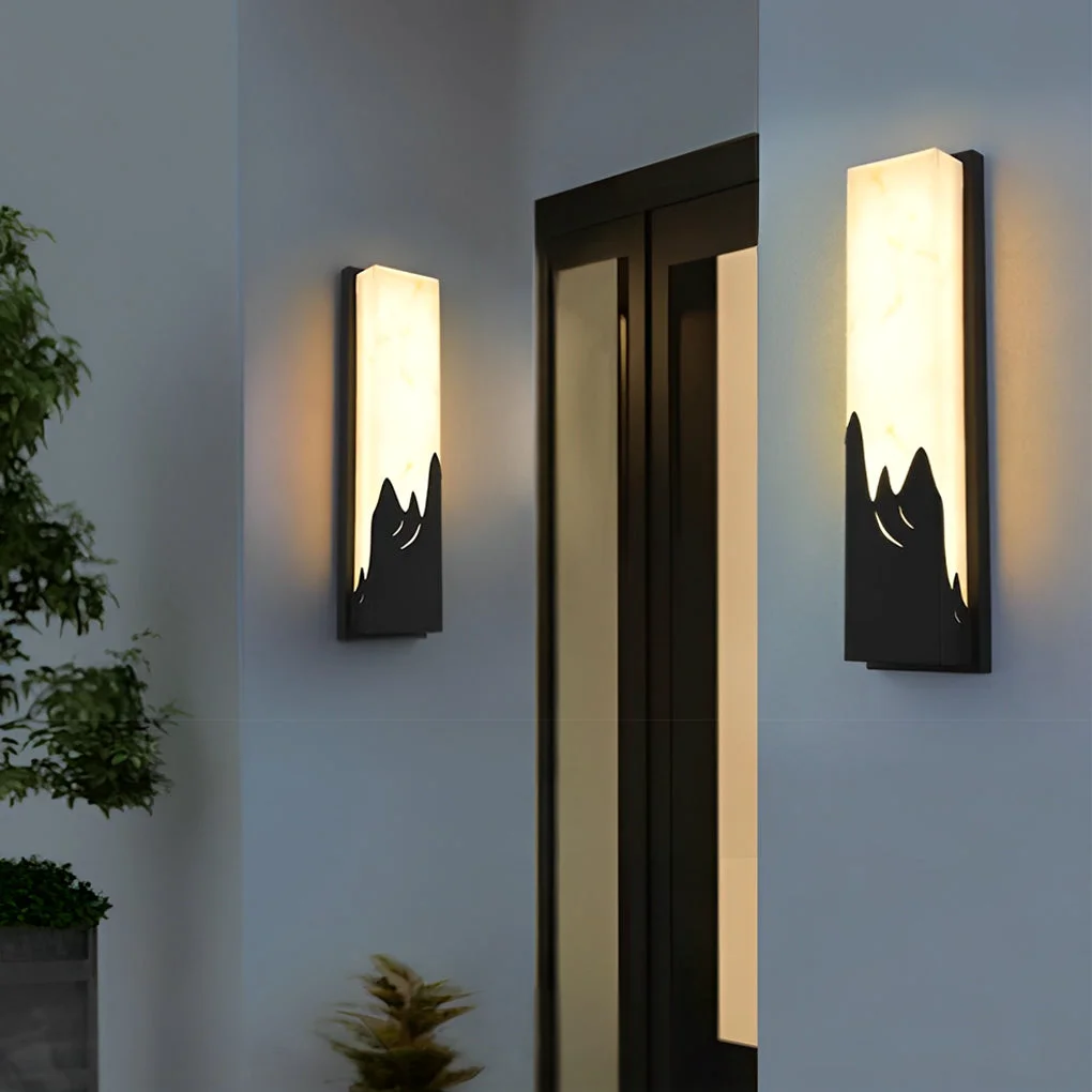 Modern Rectangular Creative Scenery Waterproof LED Black Retro Sconces Lighting Fine Crafted