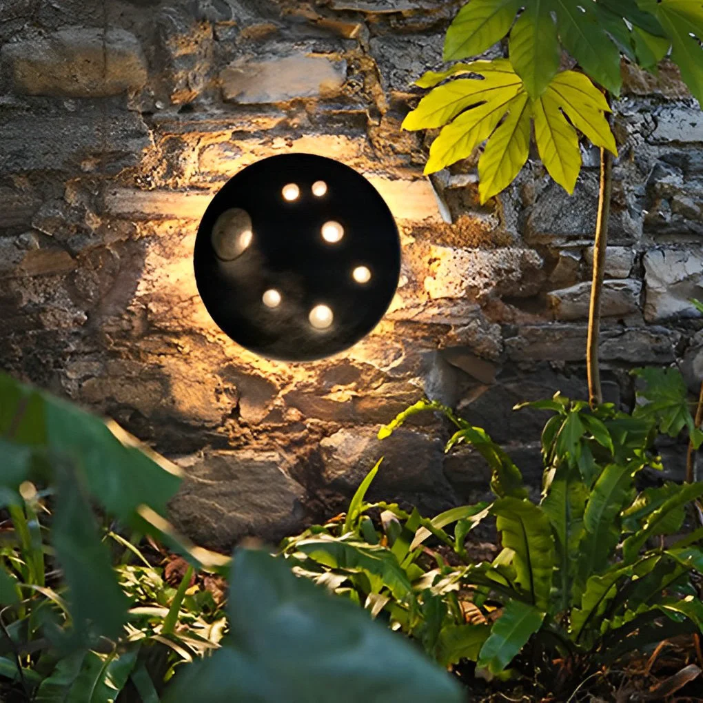 Casual Round Creative Cement Lunar Crater Waterproof LED Outdoor Wall Lamp Effective