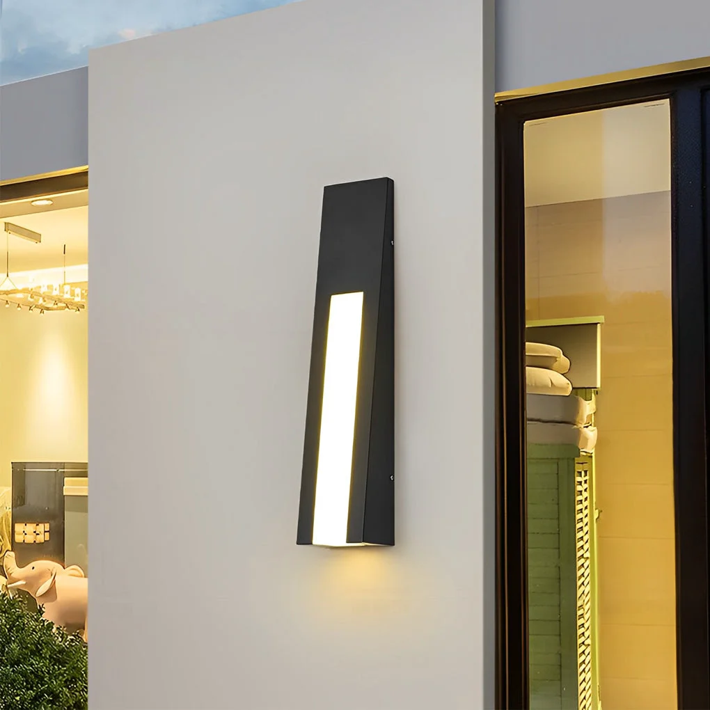 Detailed Minimalist LED Waterproof Black Modern Outdoor Wall Lamp Exterior Lights Secure
