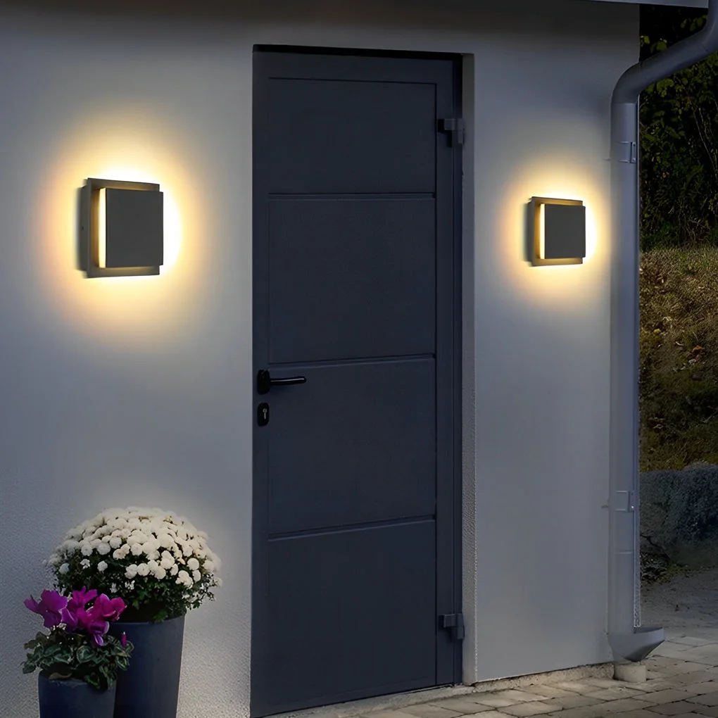 Healthy Adjustable Square Waterproof LED Black Modern Outdoor Wall Light Wall Lamp Advanced
