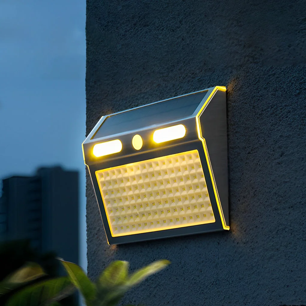 Prestigious Rectangular Waterproof LED Motion Sensor Solar Wall Lights Outdoor Wall Lamp Effective