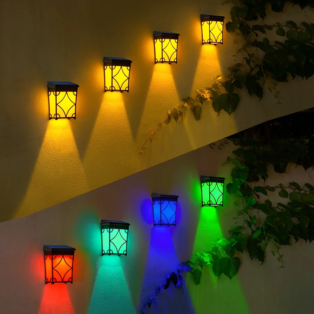 Green 2Pcs Waterproof LED RGB Intelligent Motion Sensor Solar Wall Lights Exclusive
