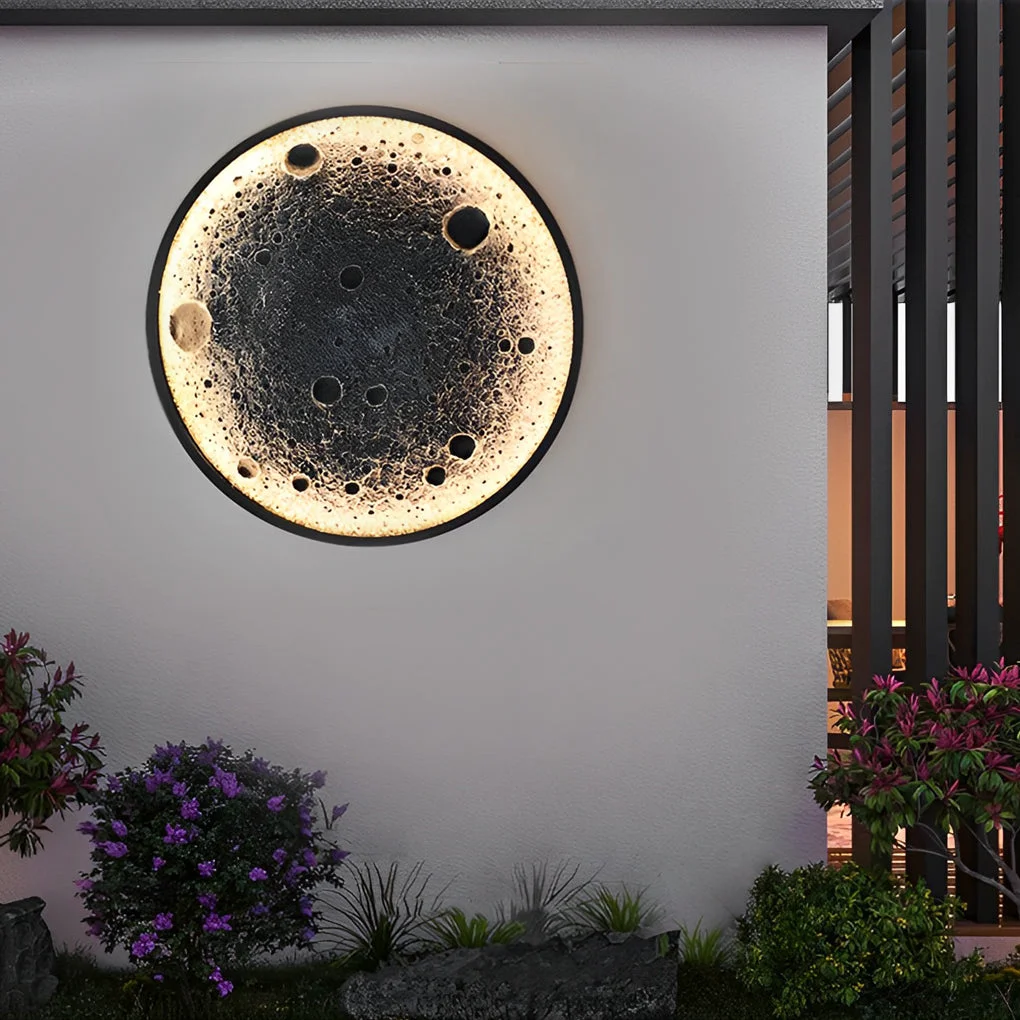Pure Round Moon Waterproof LED Modern Outdoor Wall Lights Fixture Wall Lamp Prestigious