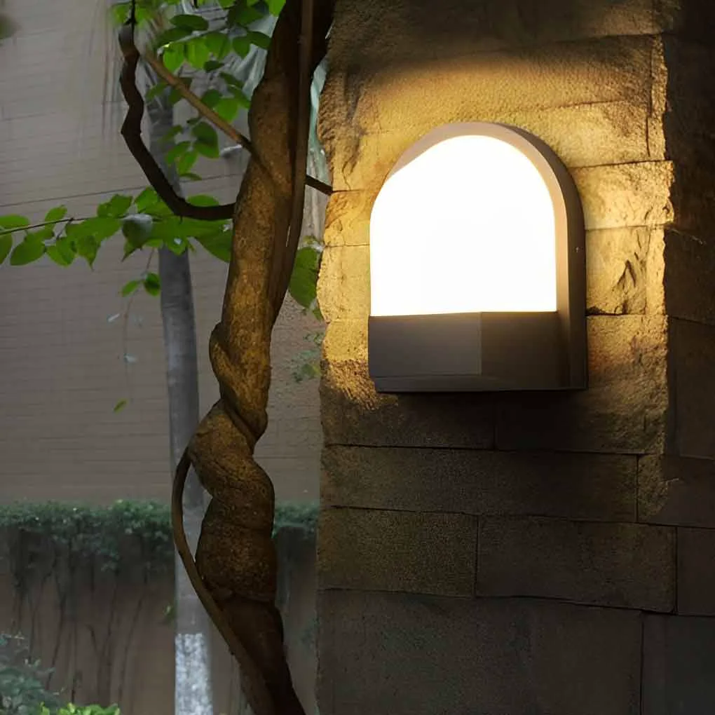Reliable Minimalist Waterproof LED Dark Gray Modern Outdoor Wall Lamp Exterior Lights Green
